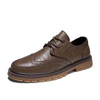 SUHU 速狐 新款时尚休闲鞋男舒适休闲皮鞋韩版男鞋百搭板鞋防滑鞋子男 卡其色 39标准运动鞋码