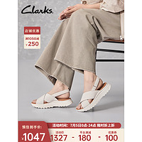 Clarks 其乐 女鞋纤动系列2023春夏舒适罗马凉鞋厚底沙滩凉鞋女 白色 261719494 38