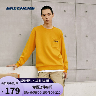 Skechers男女宽松时尚加绒套头卫衣L421U162 金黄 L