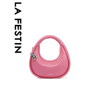 拉菲斯汀包包新款高级感时尚手提小圆包女小众单肩斜挎包 621725 元气粉