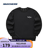 Skechers斯凯奇爆笑怪兽系列男女加绒复古百搭卫衣L421U127 L421U127-0018碳黑 XS