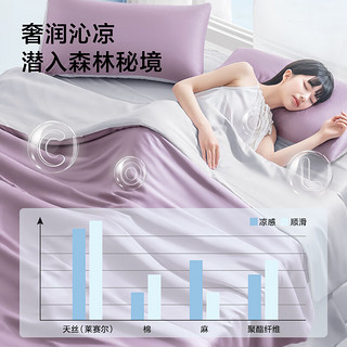 京东京造60S兰精天丝四件套 莱赛尔被套床单枕套1.5m床 霜紫