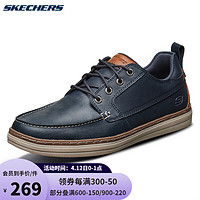 斯凯奇Skechers男鞋 时尚简约休闲鞋 轻质透气缓震低帮鞋 65875 海军蓝色 44.0