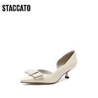 STACCATO 思加图 2023秋季新款奥黛丽的酒法式尖头中跟一脚蹬单鞋女EDK44CQ3
