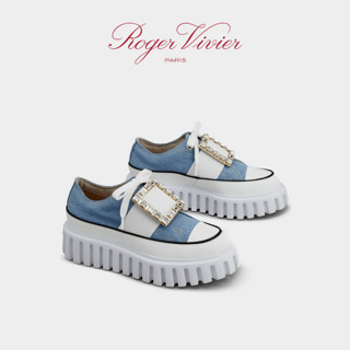 Roger Vivier 罗杰维维亚 Viv'Go系列 女士低帮休闲鞋 RVW64636320SEO 蓝色/白色 39.5