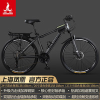 PHOENIX 凤凰 上海凤凰山地车自行车男士女式学生成人变速宽胎越野公路赛单车 条轮灰银 26寸