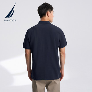 NAUTICA/诺帝卡男装夏季商务休闲棉氨透气短袖T恤polo衫男KX2100 4NV藏青(221) L 推荐：73-83KG