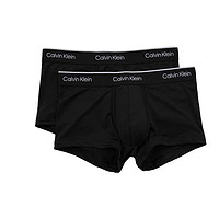Calvin Klein CK内裤男士平角内裤两条装 000NB1632A 001黑色 S
