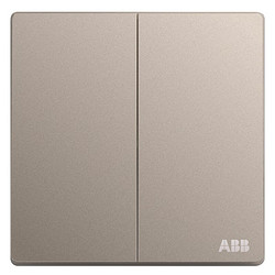 ABB 开关插座面板 二位单控双开单控开关 轩致系列 金色 AF122-PG