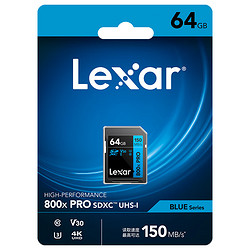 Lexar 雷克沙 800x PRO Micro-SD存储卡 64GB（UHS-II、V30、U3）