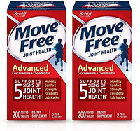益节 Move Free 益节 含葡萄糖胺 软骨素 关节保健补充剂（2 片装）片剂（200 片盒）