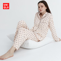 UNIQLO 优衣库 女装 AIRism棉混纺睡衣(长袖套装起居服 新品) 462019