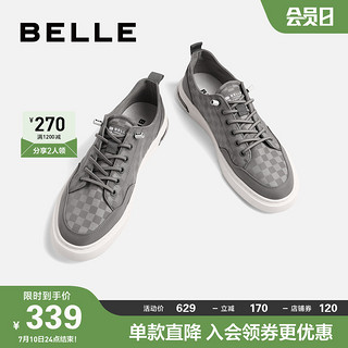 BeLLE 百丽 厚底休闲帆布板鞋男春季新商场同款舒适休闲鞋子男鞋7QJ01BM2