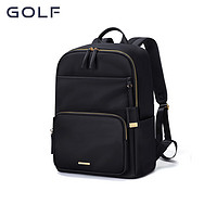 GOLF 高尔夫 女士双肩包休闲通勤15吋电脑背包大容量旅行包 款式2-优雅黑