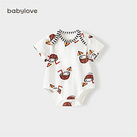 88VIP：babylove 娃爱的蓓蓓 婴儿纯棉短袖包屁衣