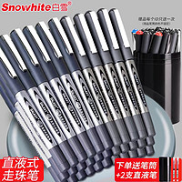 抖音超值购：BaiXue 白雪 Snowhite/白雪直液式走珠笔速干大容量0.5mm子弹头全针管中性笔