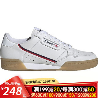 adidas 阿迪达斯 ORIGINALS Continental 80 中性网球鞋 EE5393 白/红 40.5