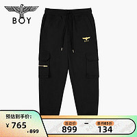 BOY LONDON 小众潮牌针织长裤中性风休闲黑色多口袋工装裤N15005 黑色 M