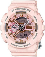 CASIO 卡西欧 G - SHOCK 女式手表 金和粉色表盘 粉色树脂石英 gmas110mp-4 a1