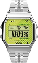 TIMEX 天美时 T80 34mm TW2V19300YB 石英手表, 银色/酸*手链