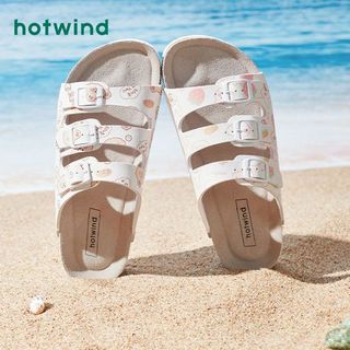 hotwind 热风 女士搭扣平底软木拖鞋 H60W3617