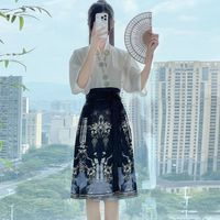 曹州莘月 原创汉服女宋制日常学生版薄款夏季马面裙