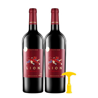 LFFO 莱菲堡 西班牙进口Lion红酒750ml丹魄酿造干红葡萄酒 2瓶装+开瓶器