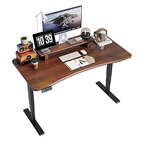 迈德斯特 M1 电动升降桌 标配黑色桌架+橡胶木桌板 1.2*0.6m