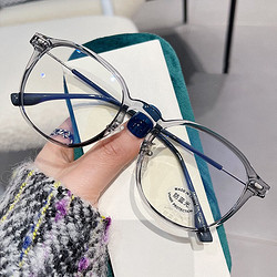 Erilles 新款透明灰素顏鉚釘眼鏡+ 161防藍光非球鏡片