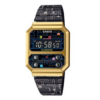 CASIO 卡西欧 PAC-MAN 男士石英腕表 A100WEPC-1BDR