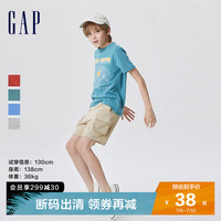Gap男童夏季纯棉印花短袖T恤877300儿童装运动上衣