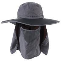 移动专享：CACUSS 遮面防晒面罩夏季男防晒帽H029灰FS33