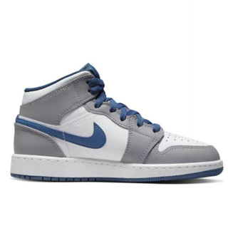 AIR JORDAN 正代系列 Air Jordan 1 Mid （GS） 大童篮球鞋 DQ8423-014 水泥灰/白/纯蓝蓝 38