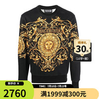 范思哲（VERSACE）卫衣男士巴洛克印花图案圆领长袖T恤 黑色 XL