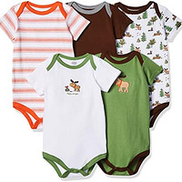 Luvable Friends Friends Neutral 5 Pack Bodysuits Green Moose 6-9 Months