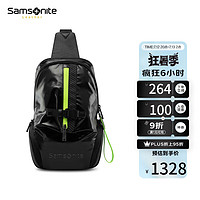 Samsonite 新秀丽 单肩斜挎包胸包腰包休闲旅行包背包男士时尚出行精巧收纳黑色NV1