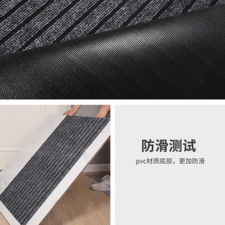 quatrefoil 家用地垫进门入户蹭脚门垫厨房卫生间防滑垫子脚垫60*90cm灰色条