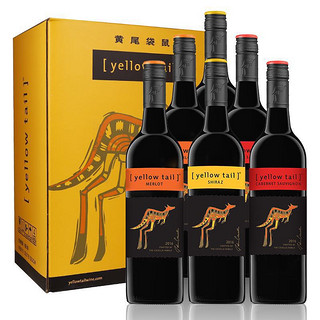 黄尾袋鼠 世界系列赤霞珠/西拉/梅洛红葡萄酒750ml*6支组合整箱