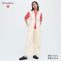设计师合作款JW ANDERSON女装 麻混纺西装领系腰带无袖连衣裙23春夏 461958