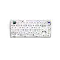 莱奥伯格 LEOBOG  K81PRO 81键 2.4G蓝牙 多模无线机械键盘 白色透明 卫星轴 RGB