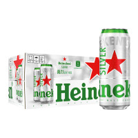 会员专享：Heineken 喜力 星银啤酒 500ml*18听 整箱装