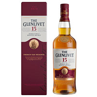 格兰威特（ThE GLENLIVET） 苏格兰进口洋酒  单一麦芽威士忌700ml  15年法国橡木桶陈酿