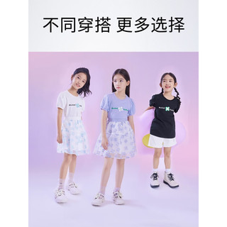 Annil 安奈儿 女童甜美花苞短袖T恤