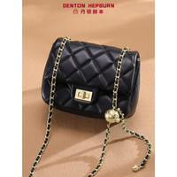 DENTON HEPBURN 丹顿赫本 轻奢品牌包包女包2023新款真皮单肩包女百搭 DH-黑色 礼盒装