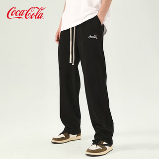 Fanta 芬达 可口可乐（Coca-Cola）休闲裤男夏季潮流宽松运动长裤百搭直筒裤 黑色 175/84A(L)