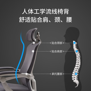 BAJIUJIAN 八九间 TO-568-Z 弓形电脑椅 灰框灰网 无搁脚