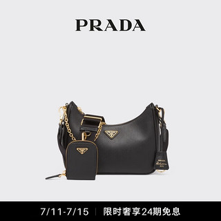 PRADA/普拉达女士Re-Edition2005皮革三合一斜挎包 黑色 皮革三合一斜挎包