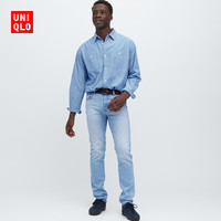 优衣库男装修身直筒中腰牛仔裤(水洗产品 弹性休闲长裤) 455473