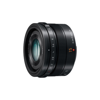 Panasonic 松下 15mm F1.7微单相机定焦镜头 大光圈人像、静物镜头 M43卡口 黑色