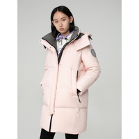 波司登(BOSIDENG)反季羽绒服女时尚运动加厚中长款90%绒子B00143064JD 桃色1409 155/80A
